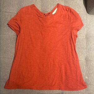 LOFT Orange Relaxed Cuffed Sleeve T-Shirt